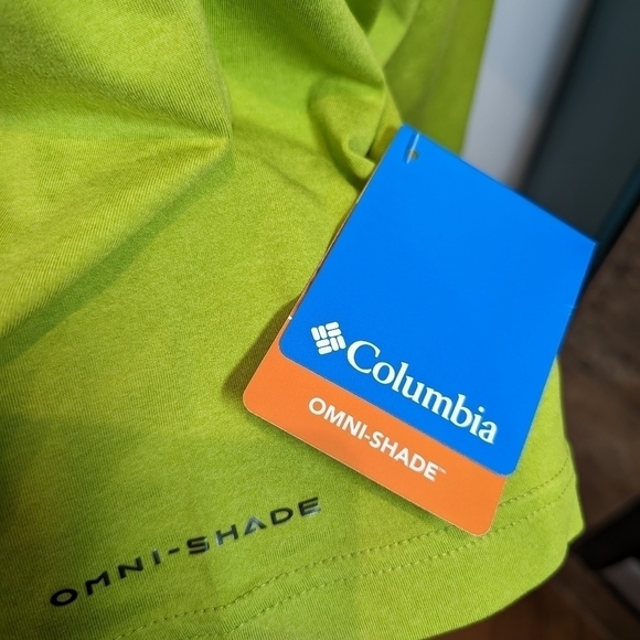 Columbia  Crew Neck Shirt - Men's Tech Trail Lime Tee, Size Large Tall - Picture 5 of 10